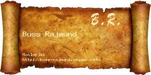 Buss Rajmund névjegykártya